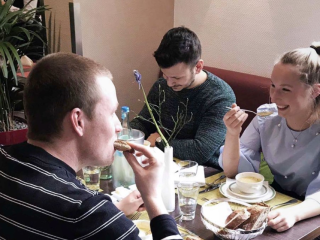 Mittagessen mit den Auszubildenden